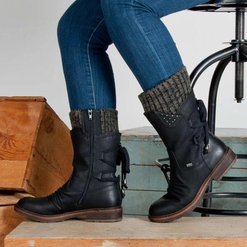 Last Day 50% OFF- Vintage Classic Elegant 's Mid-Calf Boots, Cozy Ankle Boots