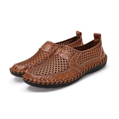 Summer Sale 70%🔥 Mens' Summer Slip-on Shoes, Breathable Mesh Leather Loafers