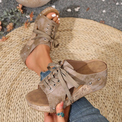 Women’s Retro Wedge Sandals –Comfortable Wedge Summer Slippers