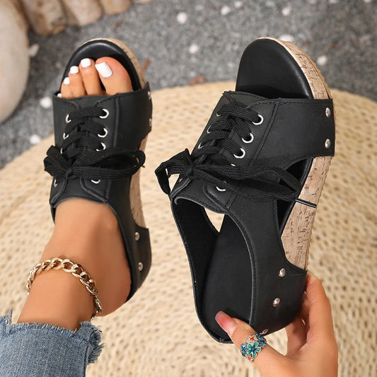 Women’s Retro Wedge Sandals –Comfortable Wedge Summer Slippers