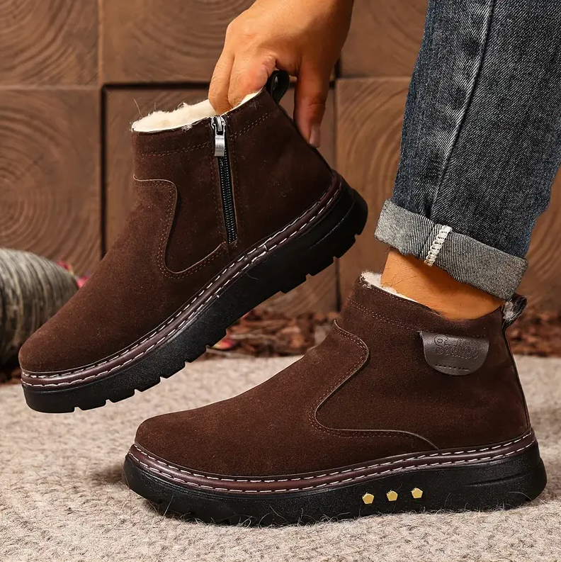 ArcticWalk™ Men’s Orthopedic Winter Boots – Cozy Lining & Non-Slip Sole
