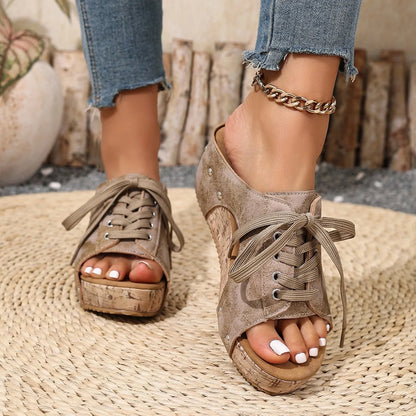 Women’s Retro Wedge Sandals –Comfortable Wedge Summer Slippers