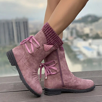 Last Day 50% OFF- Vintage Classic Elegant 's Mid-Calf Boots, Cozy Ankle Boots